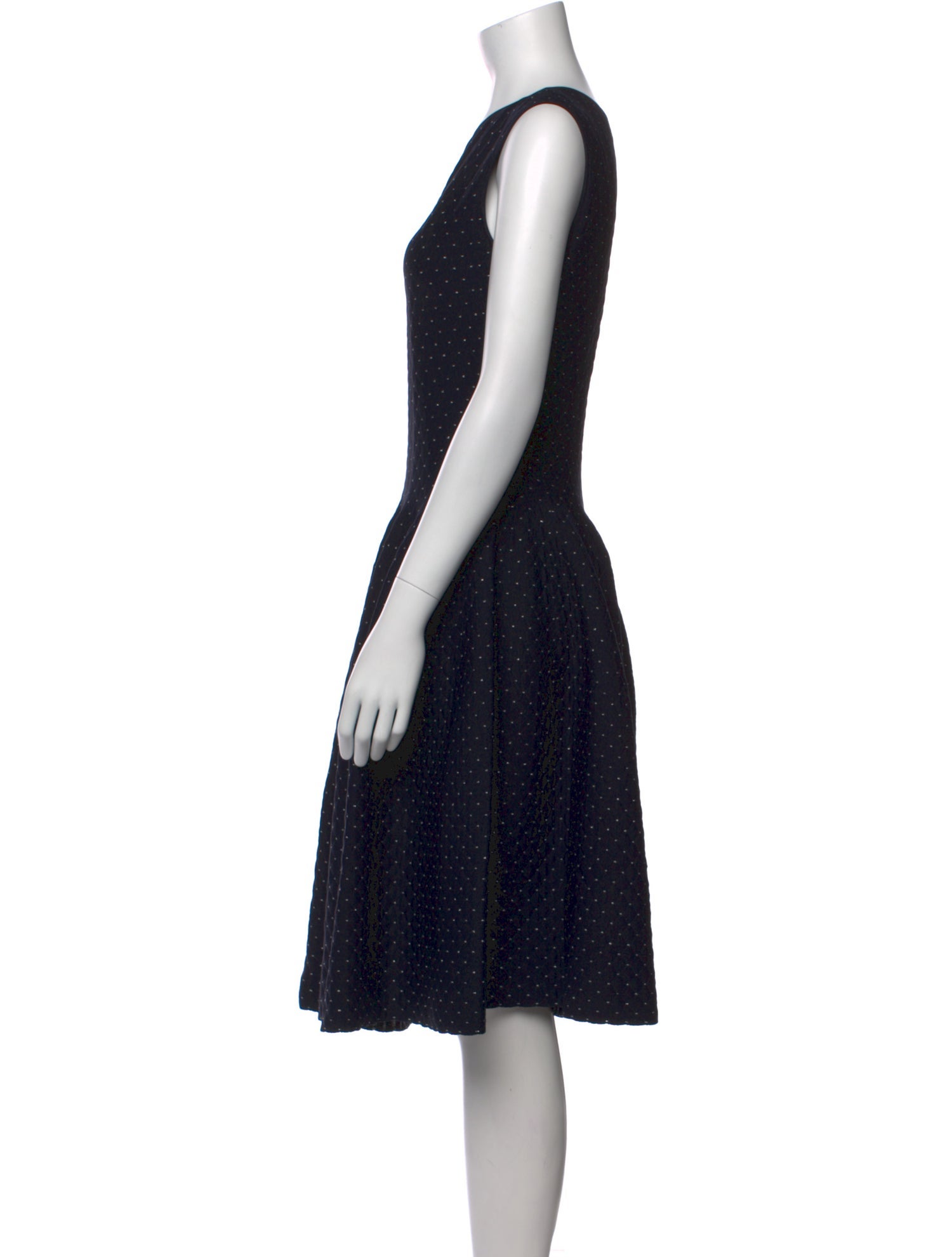 Carolina Herrera Polka Dot Print Knee-Length Dress