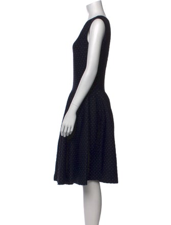 Carolina Herrera Polka Dot Print Knee-Length Dress