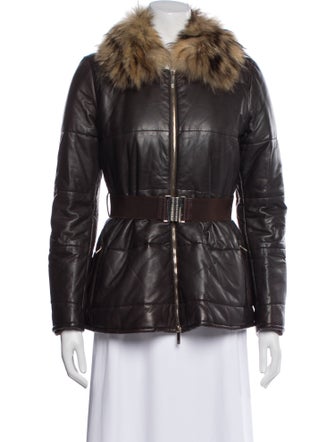 Carolina Herrera Lambskin Faux Fur Jacket