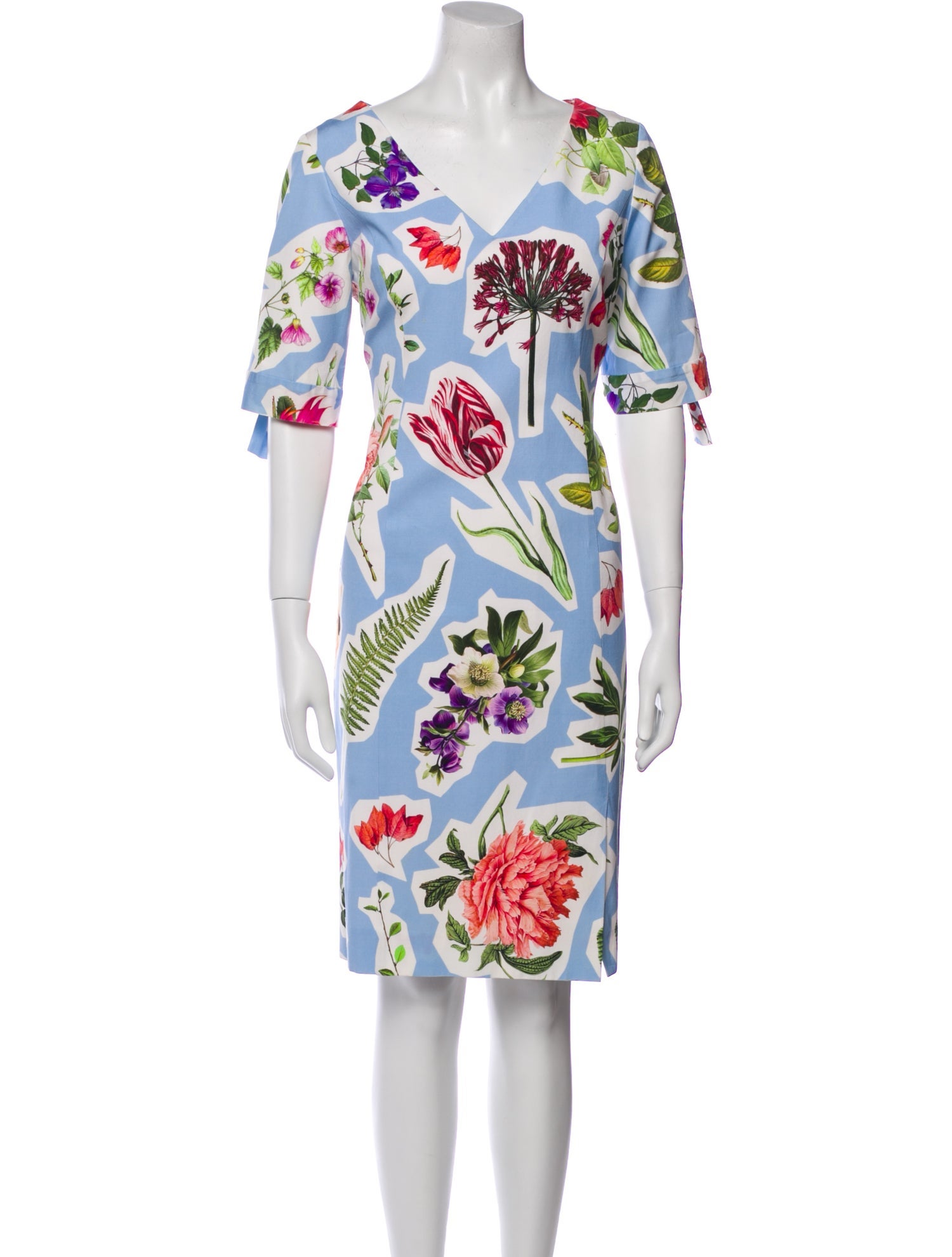 Carolina Herrera Floral Print Knee-Length Dress