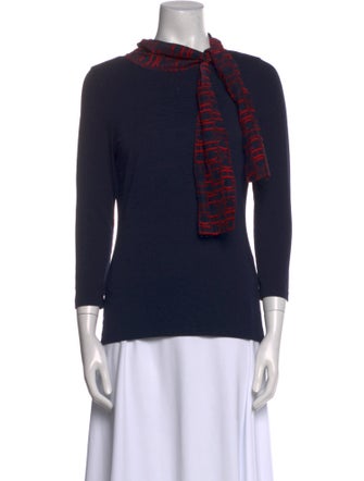 CH Carolina Herrera Printed Mock Neck Top