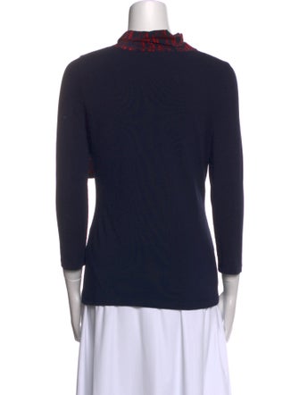 CH Carolina Herrera Printed Mock Neck Top