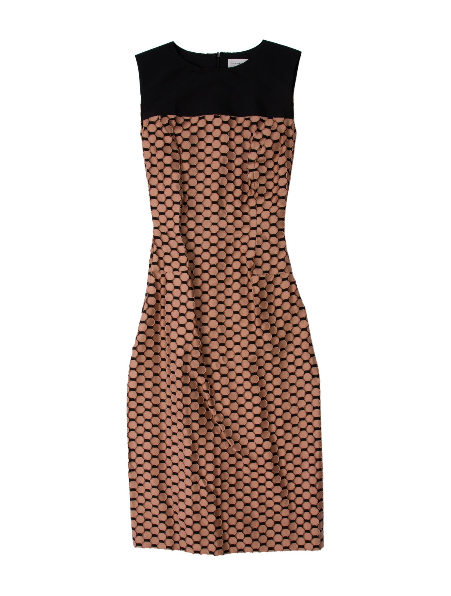 Carolina Herrera Polka Dot Print Midi Length Dress