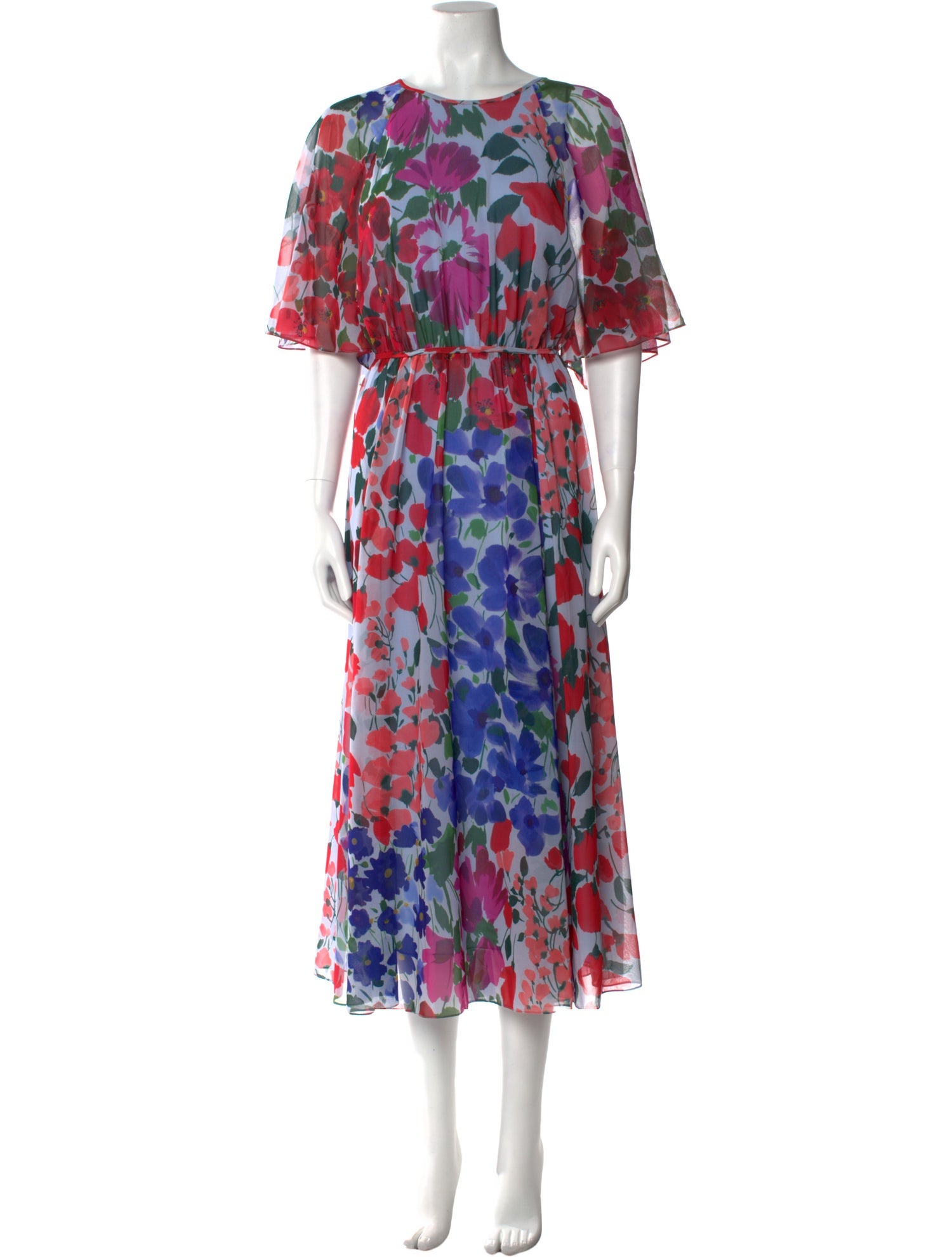 Carolina Herrera Floral Print Long Dress