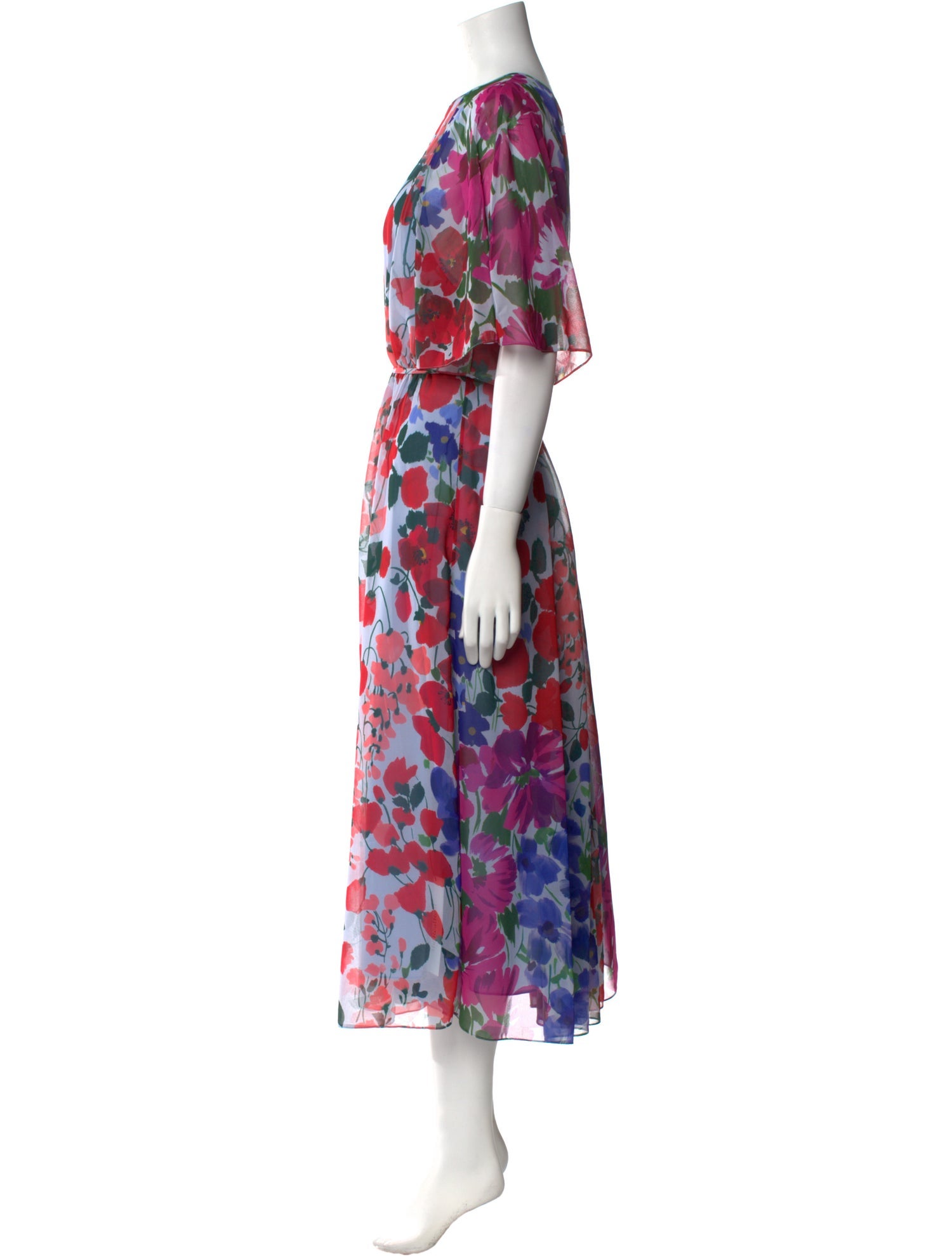 Carolina Herrera Floral Print Long Dress