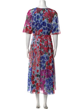 Carolina Herrera Floral Print Long Dress