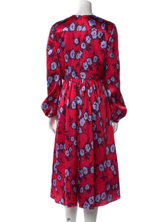 Carolina Herrera Floral Print Midi Length Dress