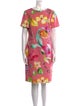 Carolina Herrera Floral Print Knee-Length Dress