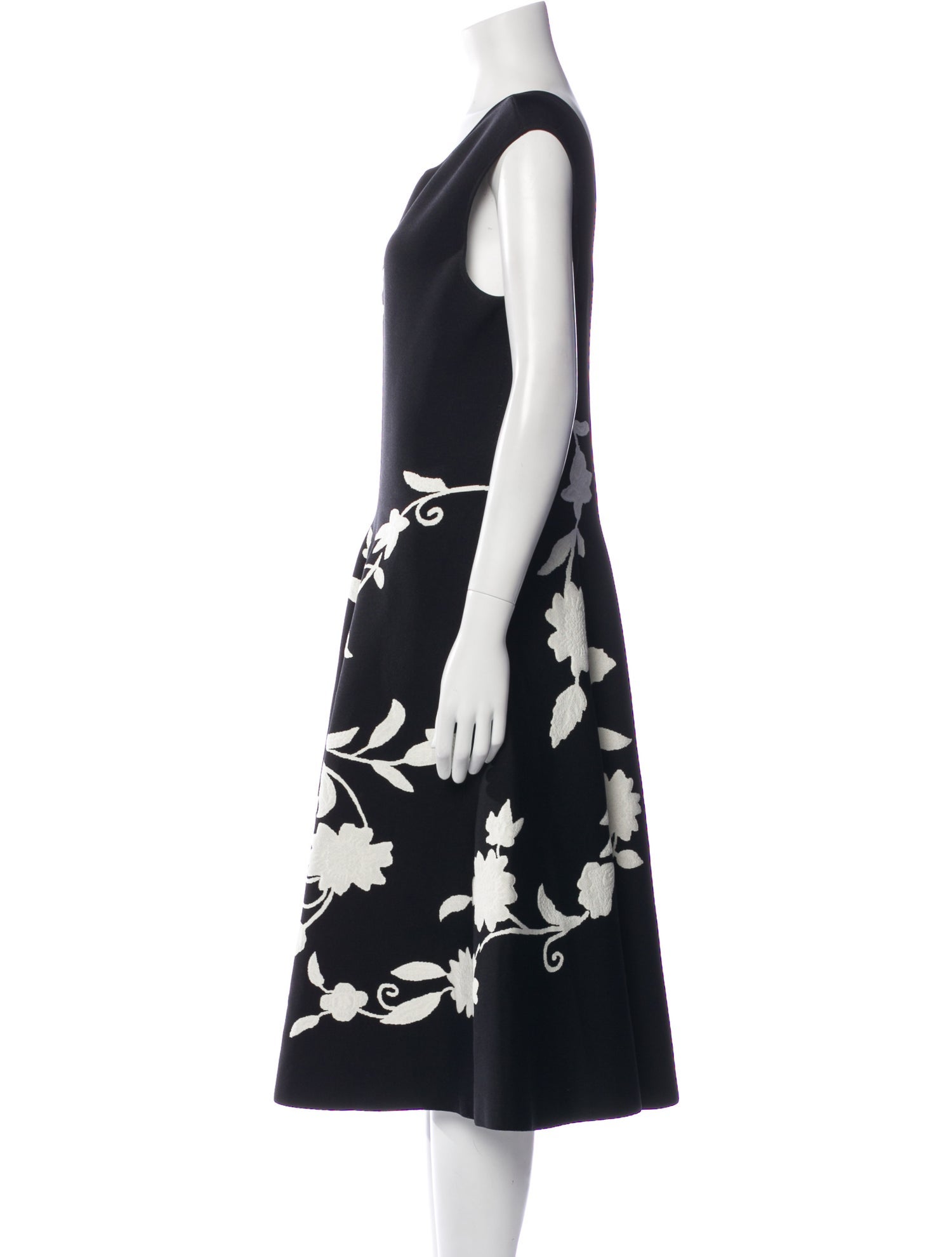 Carolina Herrera Floral Print Midi Length Dress