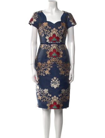 Carolina Herrera Floral Print Knee-Length Dress