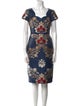 Carolina Herrera Floral Print Knee-Length Dress
