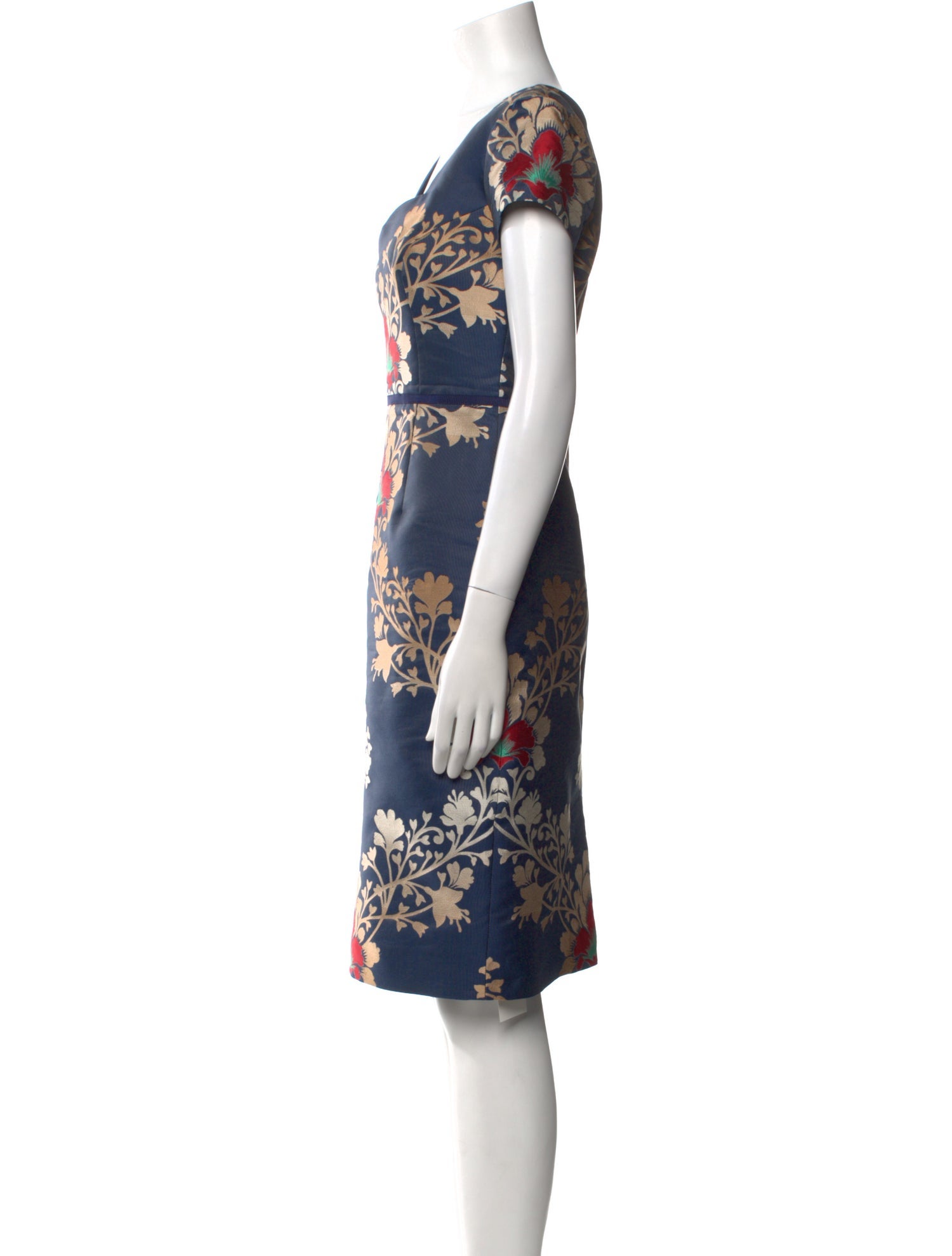 Carolina Herrera Floral Print Knee-Length Dress