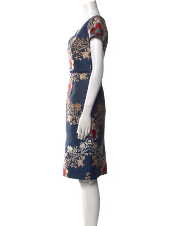 Carolina Herrera Floral Print Knee-Length Dress