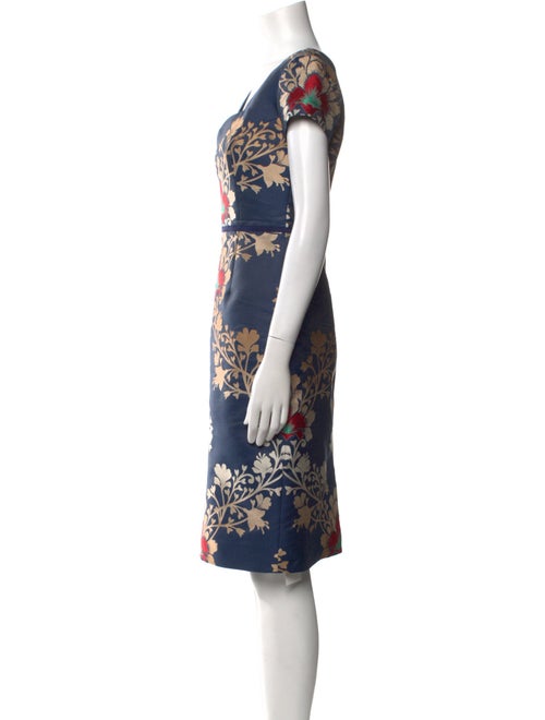Carolina Herrera Floral Print Knee-Length Dress
