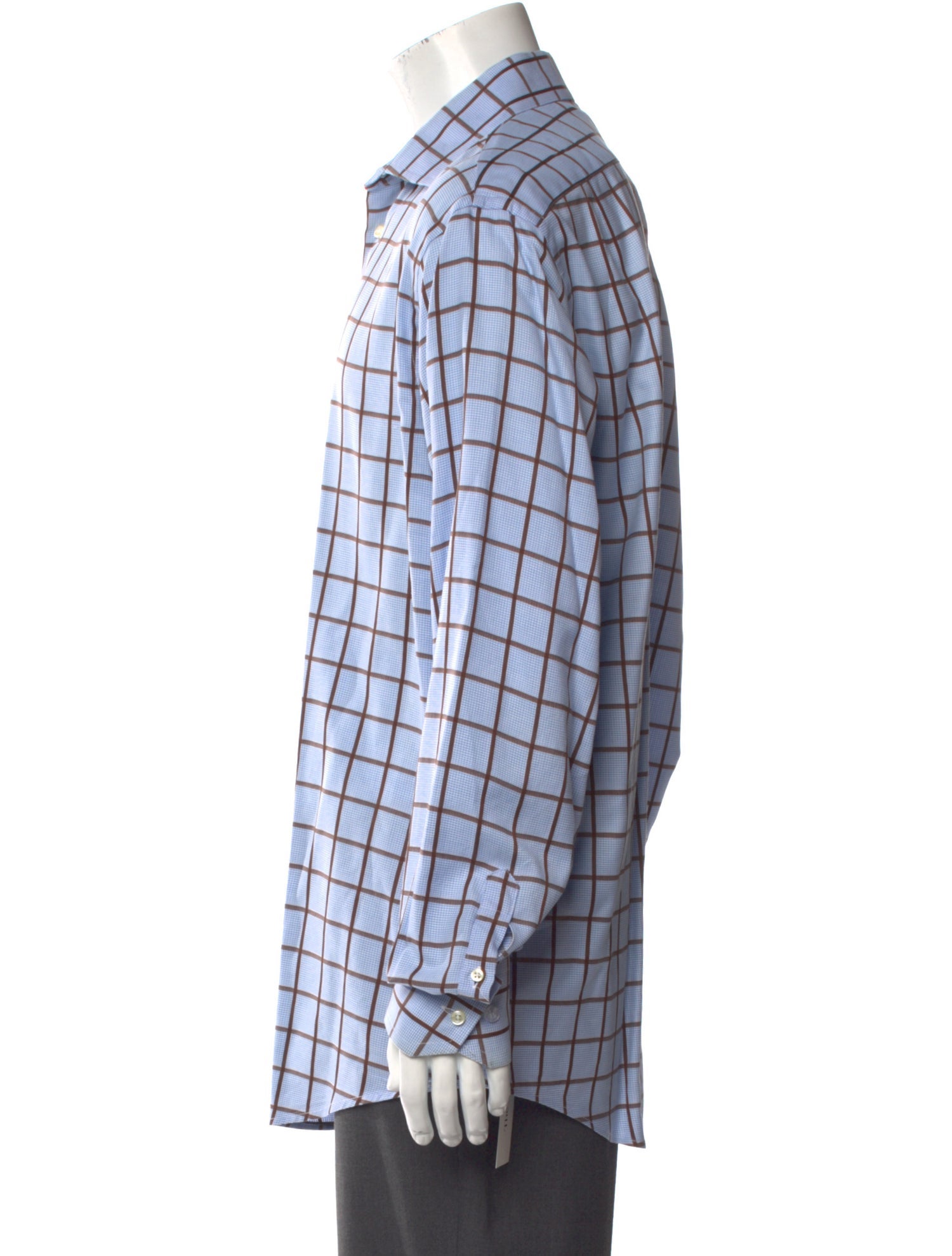 Carolina Herrera Plaid Print Long Sleeve Dress Shirt