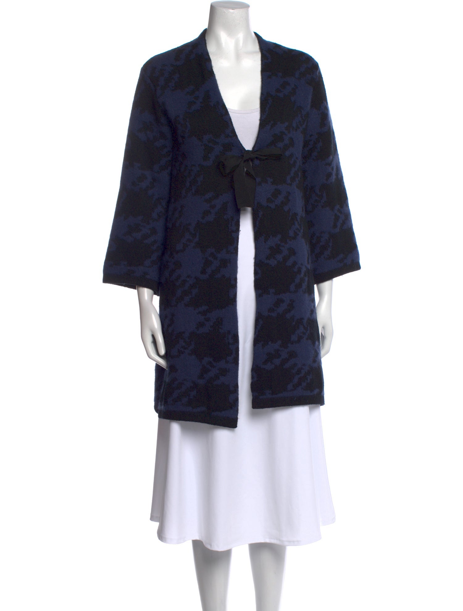 Carolina Herrera Printed Open Front Sweater