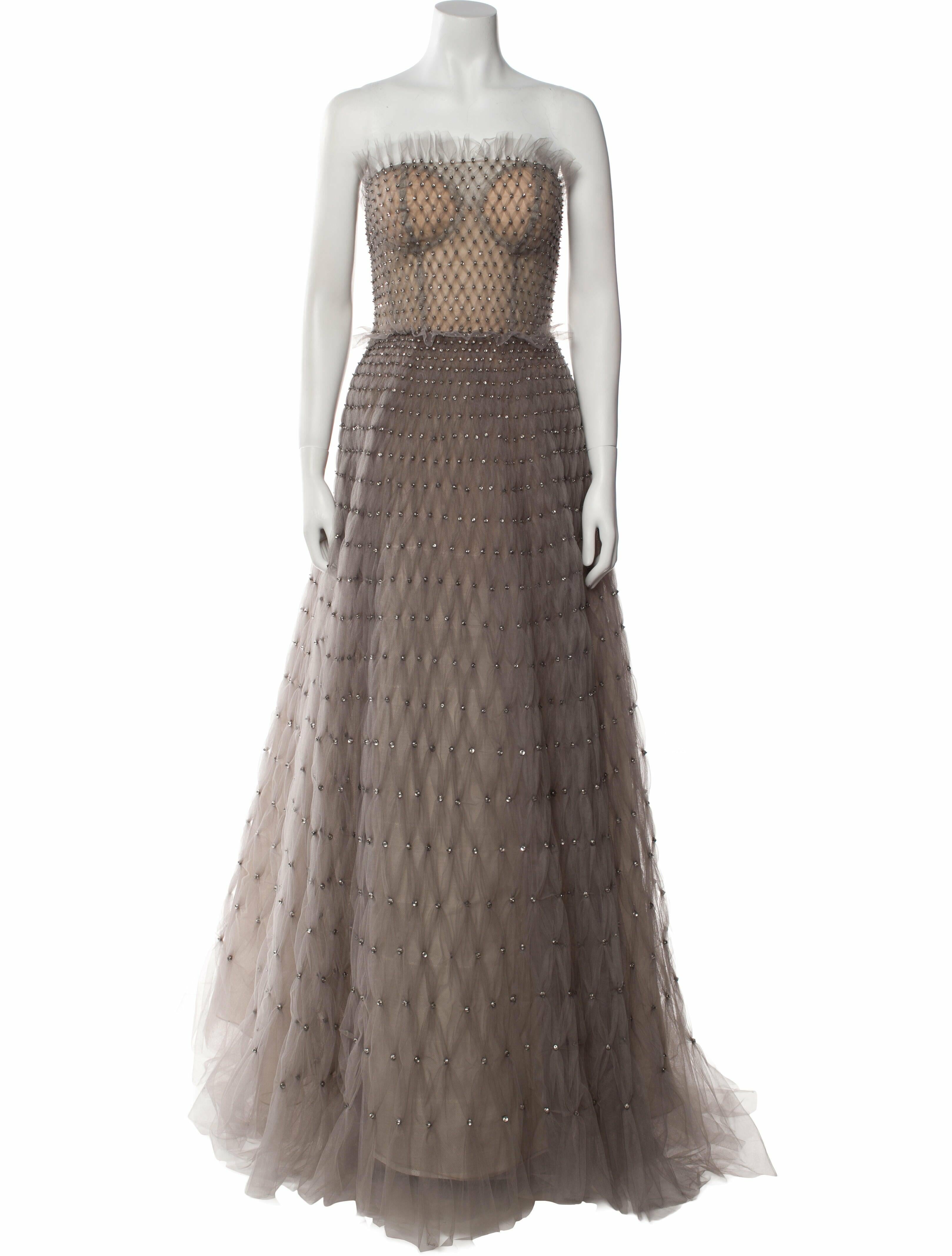 Carolina Herrera Lace Pattern Long Dress w/ Tags