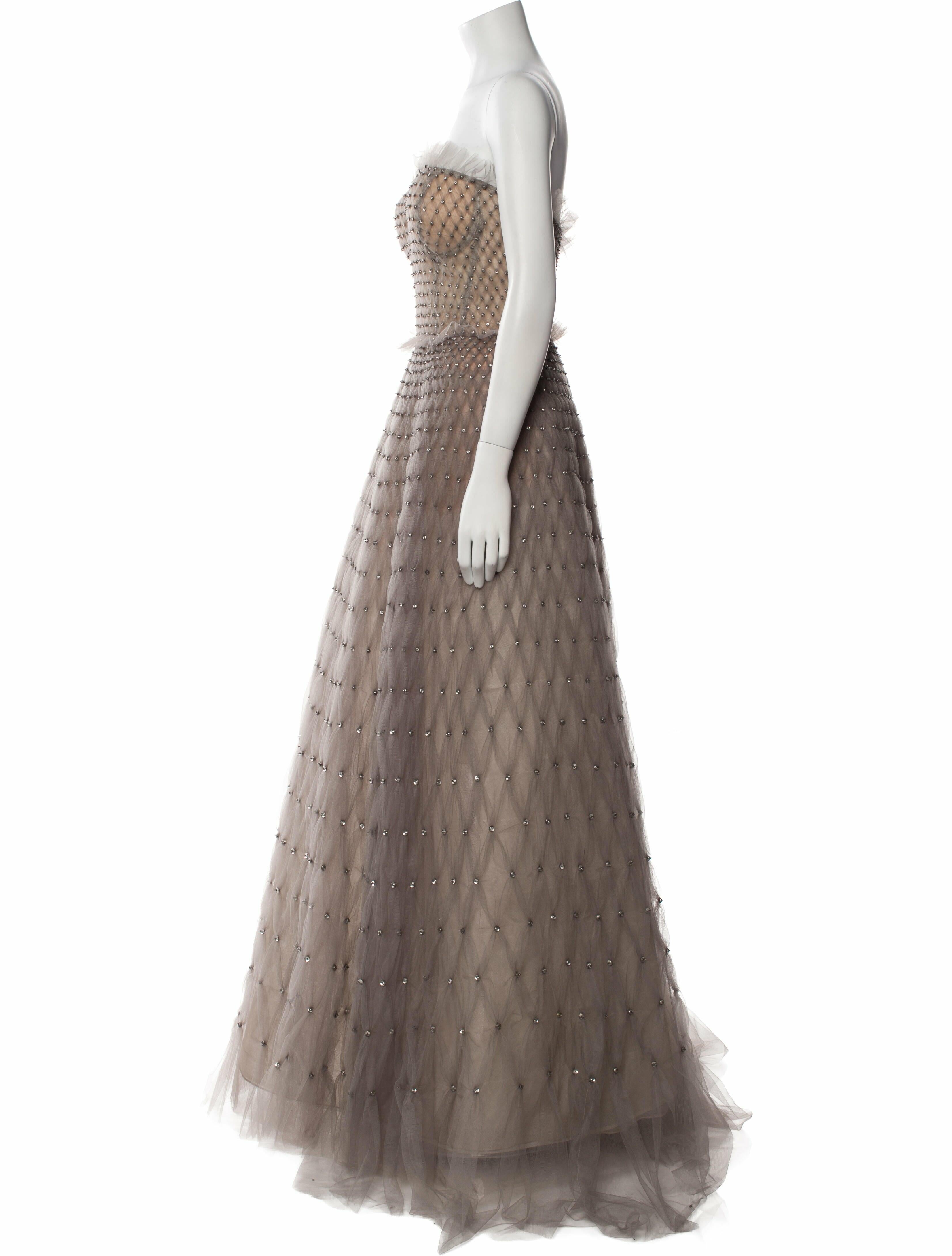 Carolina Herrera Lace Pattern Long Dress w/ Tags