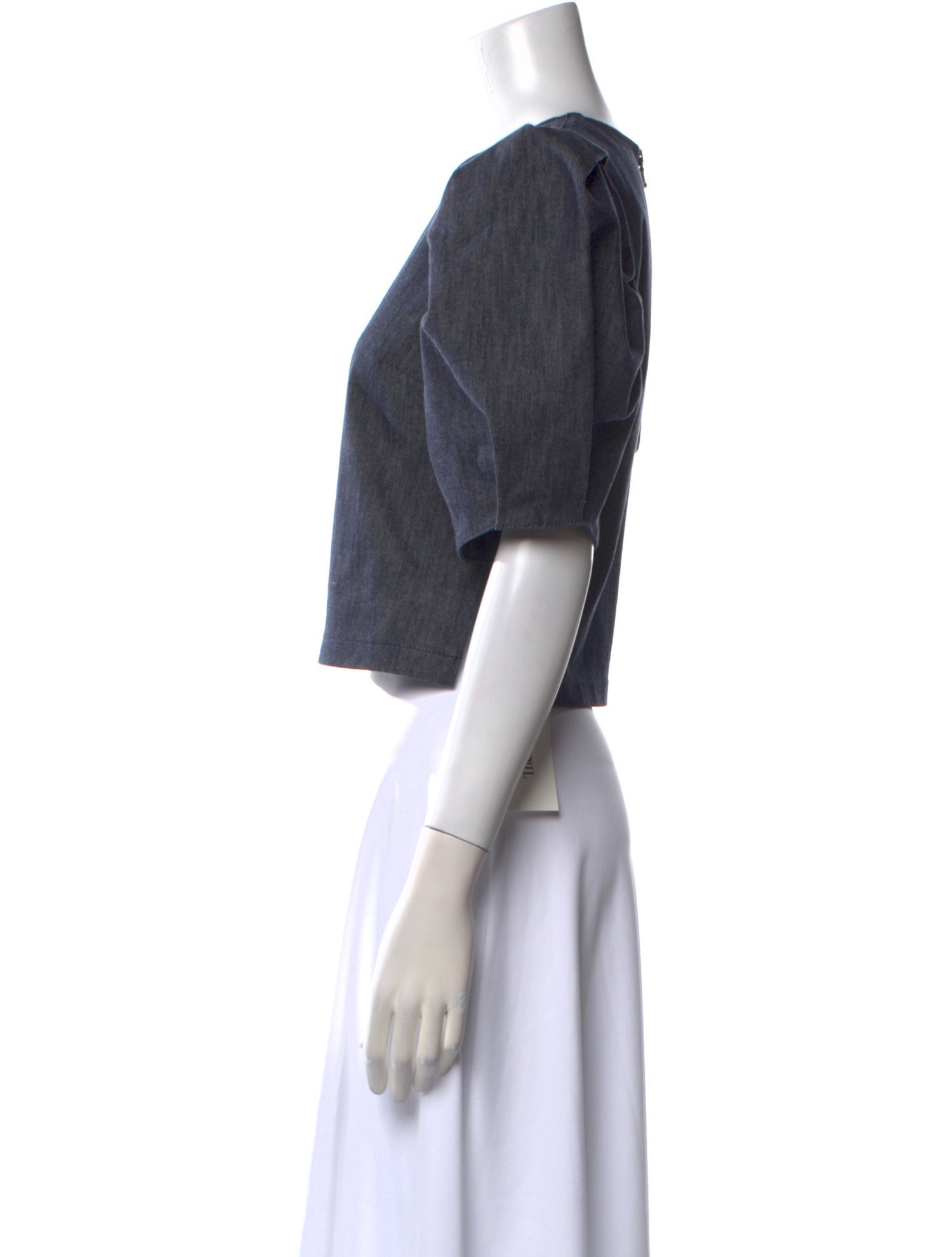 Carolina Herrera Crew Neck Short Sleeve Crop Top