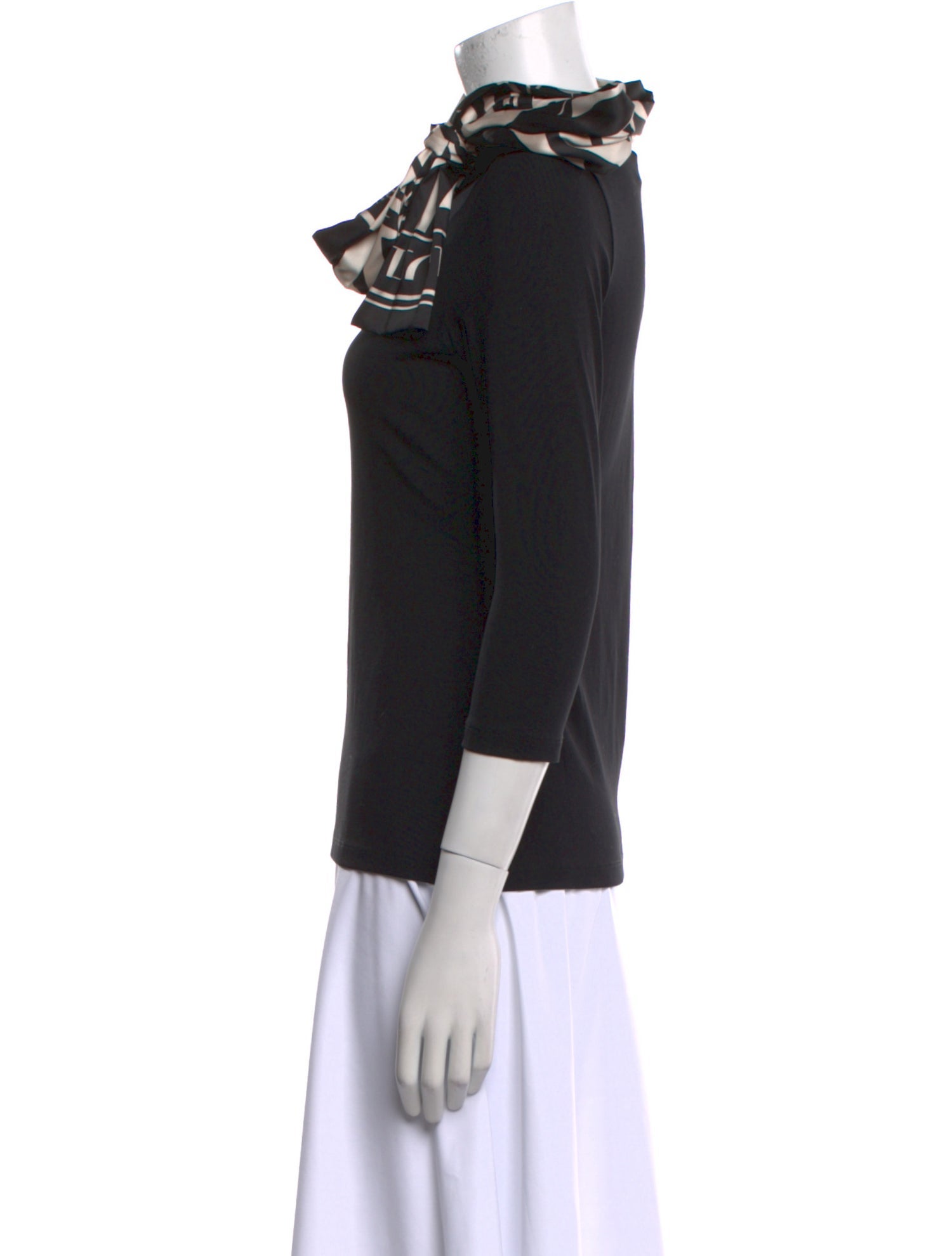 Carolina Herrera Mock Neck Three-Quarter Sleeve Top w/ Tags