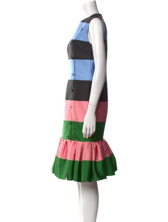 Carolina Herrera Striped Midi Length Dress
