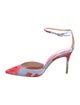 Carolina Herrera Satin Floral Print D'Orsay Pumps