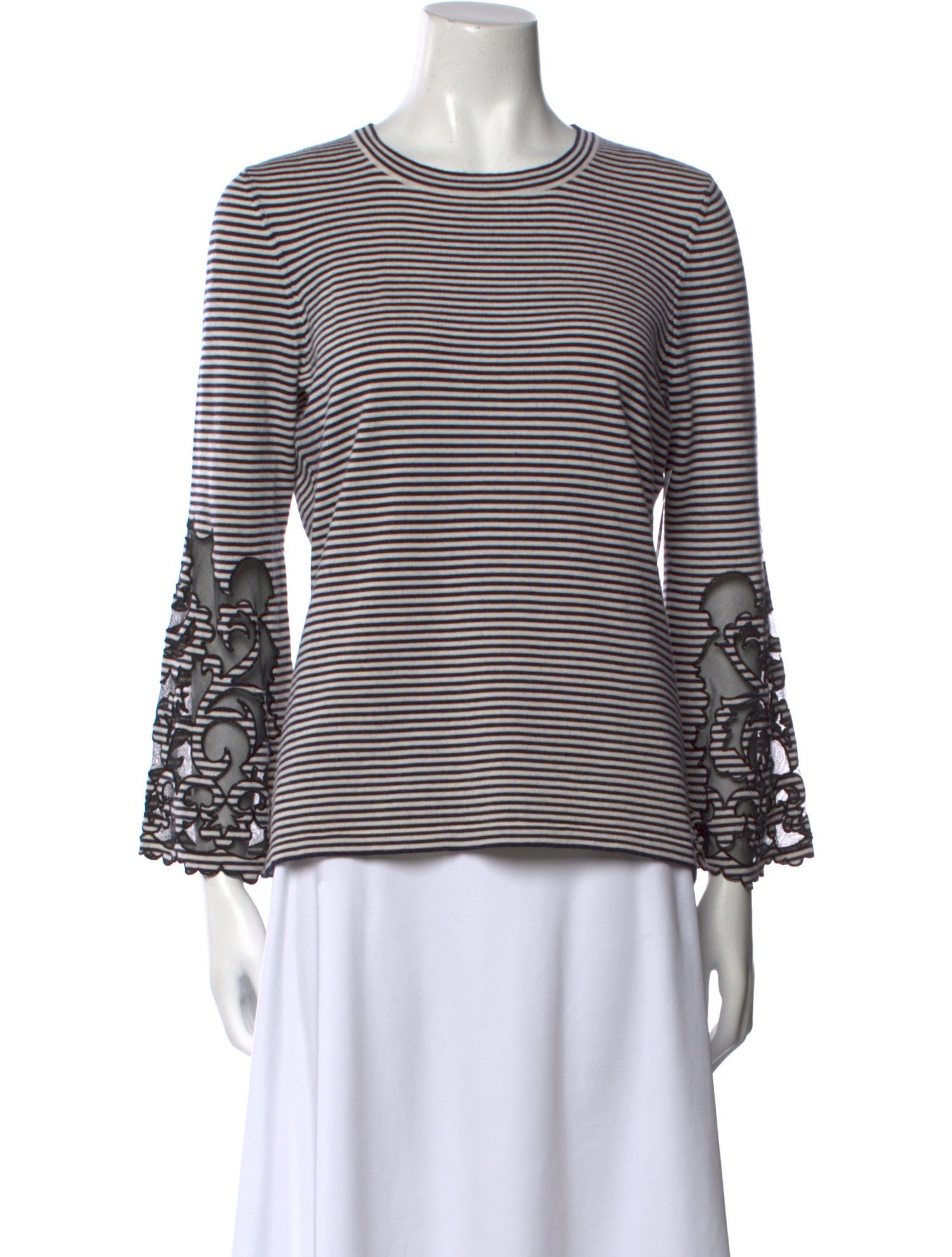 Carolina Herrera Striped Crew Neck Top w/ Tags