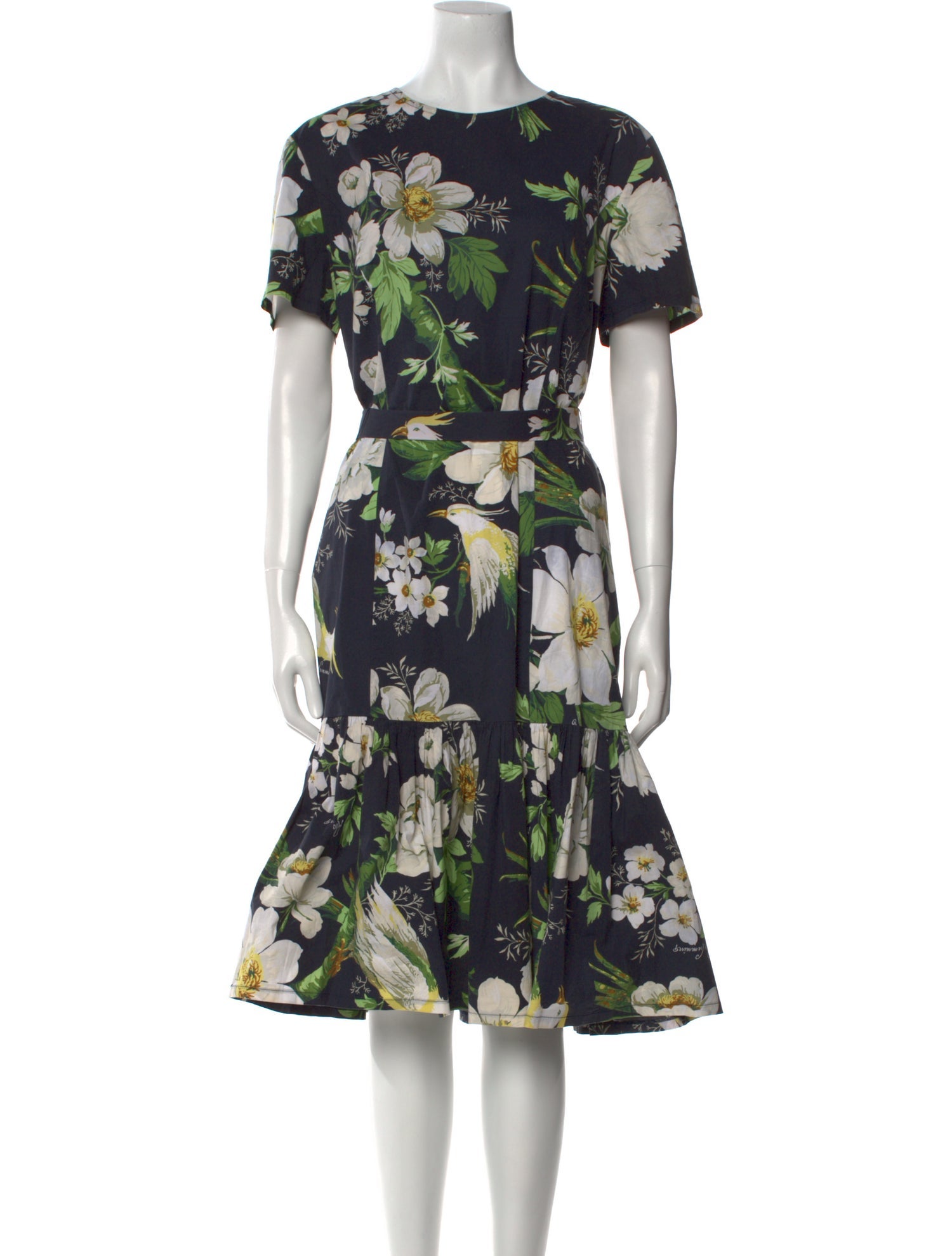 Carolina Herrera Floral Print Midi Length Dress