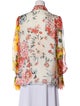 Carolina Herrera Silk Floral Print Button-Up Top