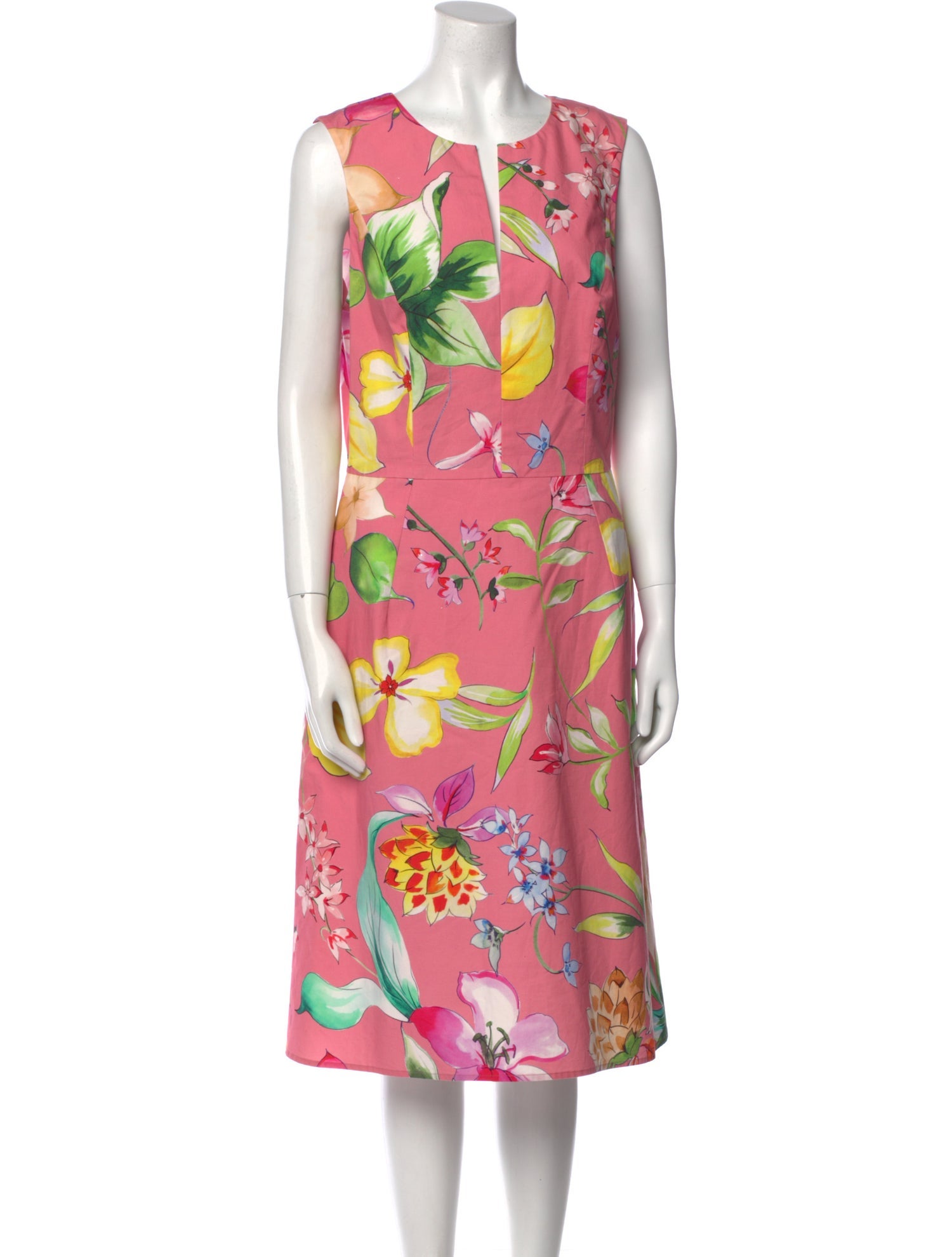 Carolina Herrera Floral Print Midi Length Dress
