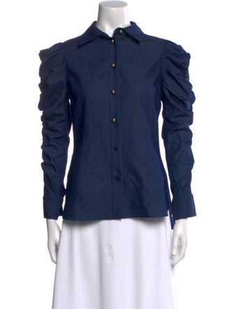 Carolina Herrera Long Sleeve Button-Up Top