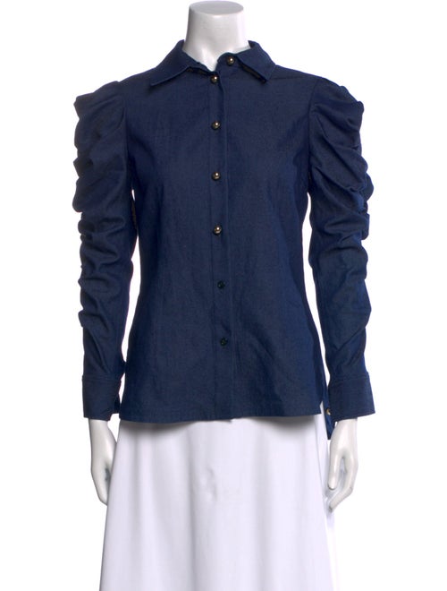 Carolina Herrera Long Sleeve Button-Up Top
