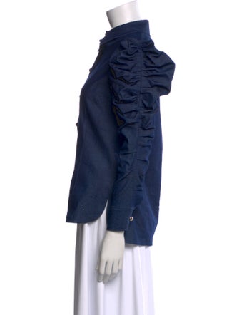 Carolina Herrera Long Sleeve Button-Up Top