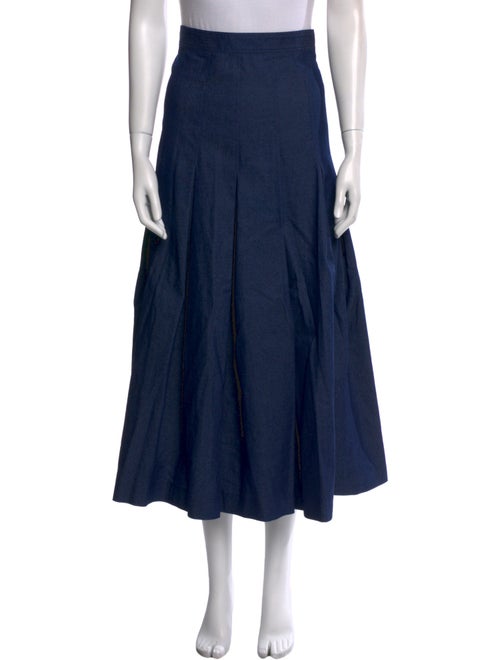 Carolina Herrera Pleated Accents Midi Length Skirt