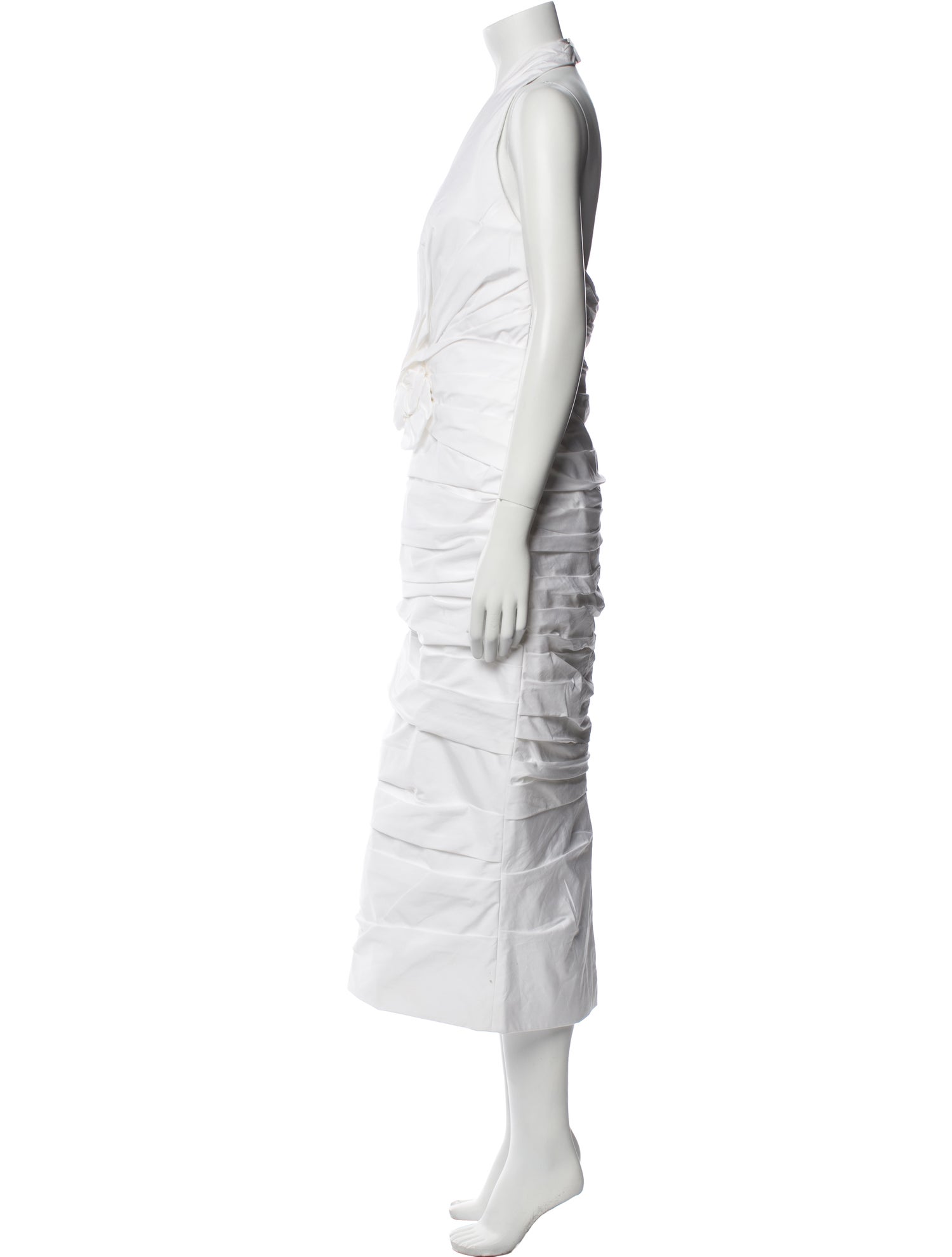 Carolina Herrera V-Neck Midi Length Dress