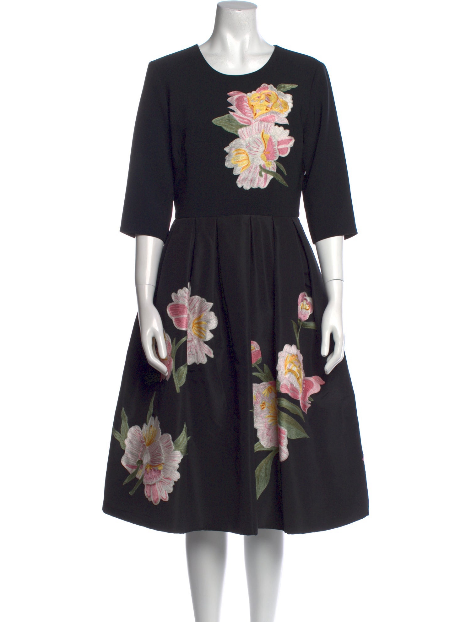 Carolina Herrera Floral Print Midi Length Dress