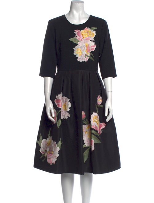 Carolina Herrera Floral Print Midi Length Dress