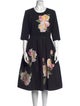 Carolina Herrera Floral Print Midi Length Dress