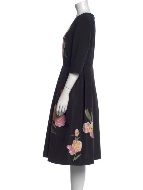 Carolina Herrera Floral Print Midi Length Dress