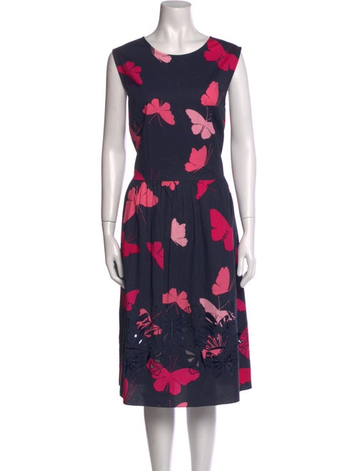 Carolina Herrera Floral Print Midi Length Dress