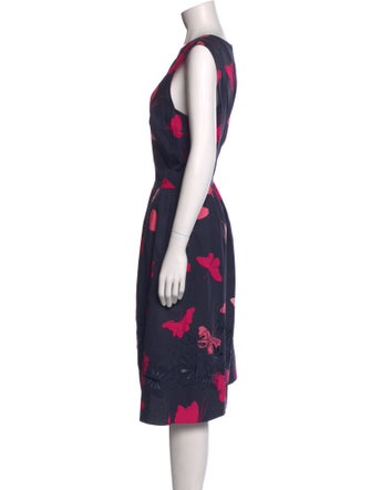 Carolina Herrera Floral Print Midi Length Dress