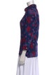 Carolina Herrera Floral Print Three-Quarter Sleeve Button-Up Top