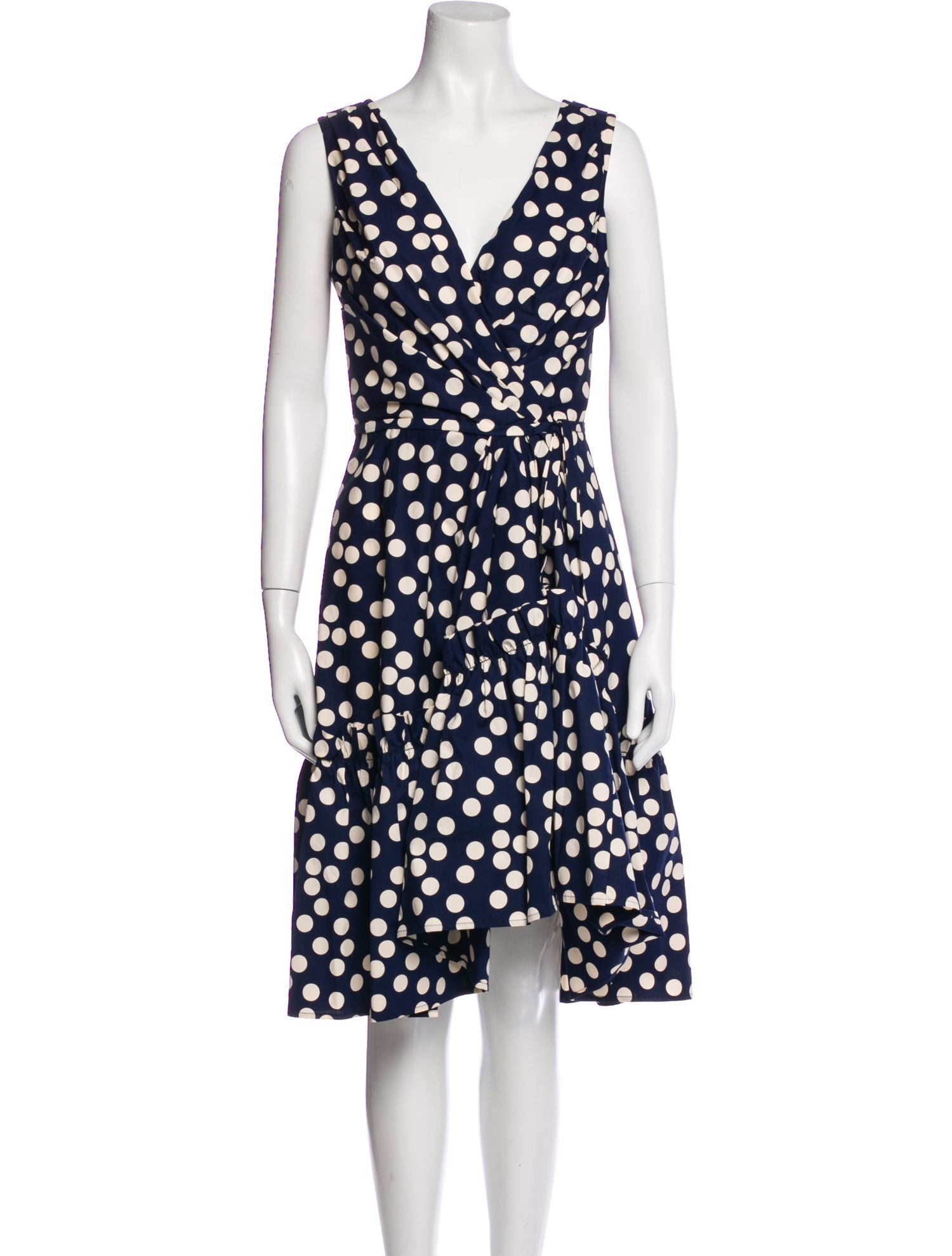 Carolina Herrera Polka Dot Print Knee-Length Dress w/ Tags