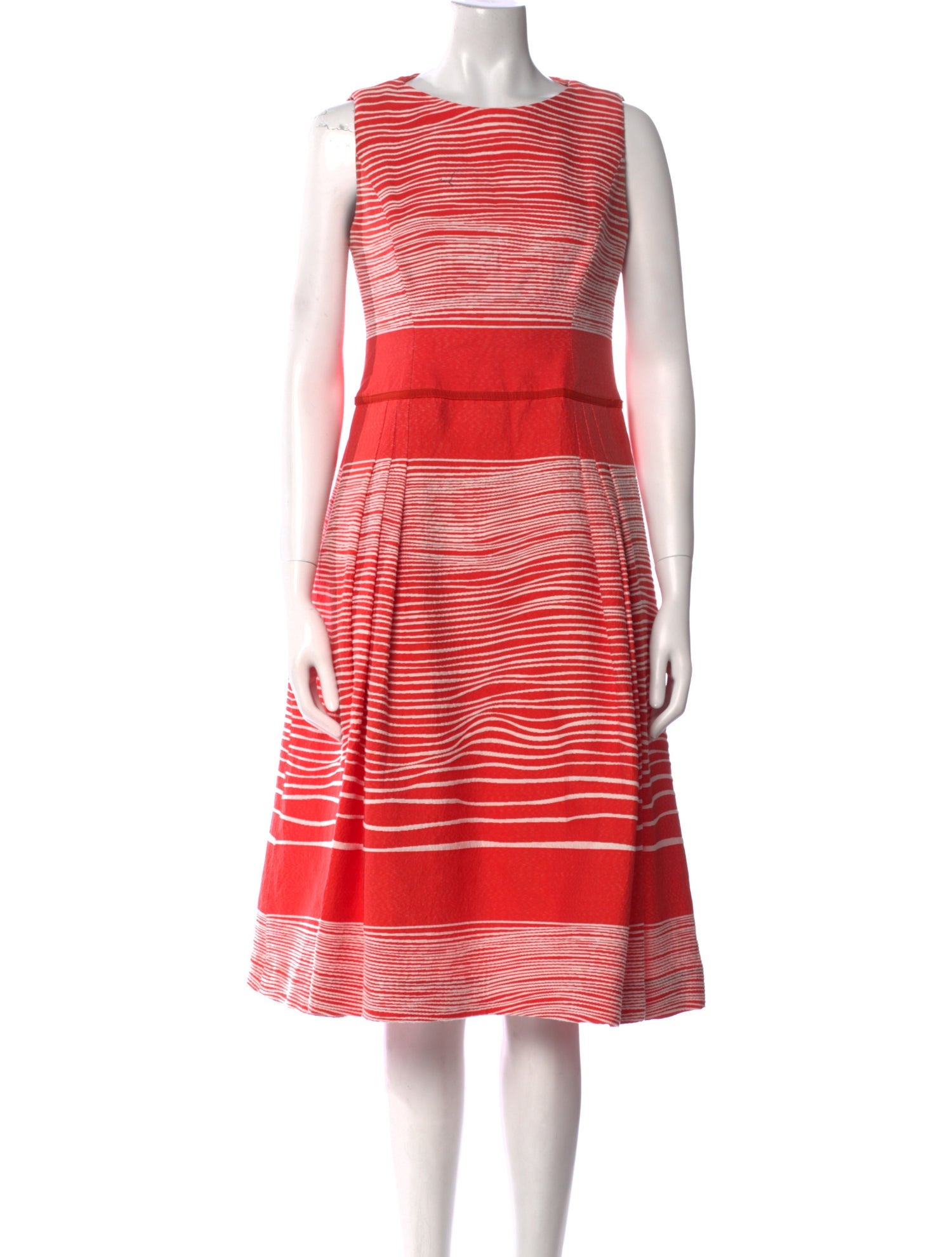 Carolina Herrera Striped Midi Length Dress