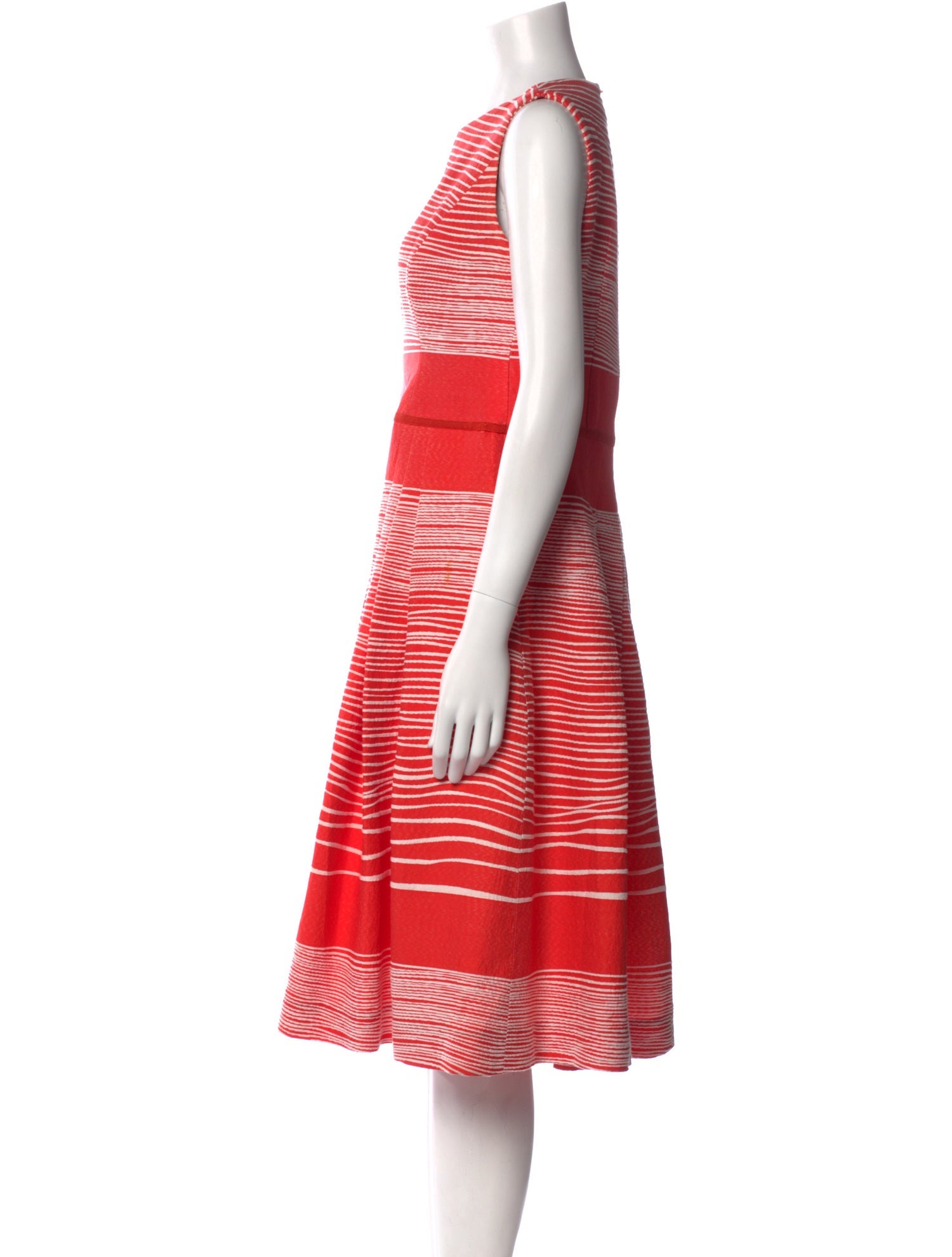 Carolina Herrera Striped Midi Length Dress