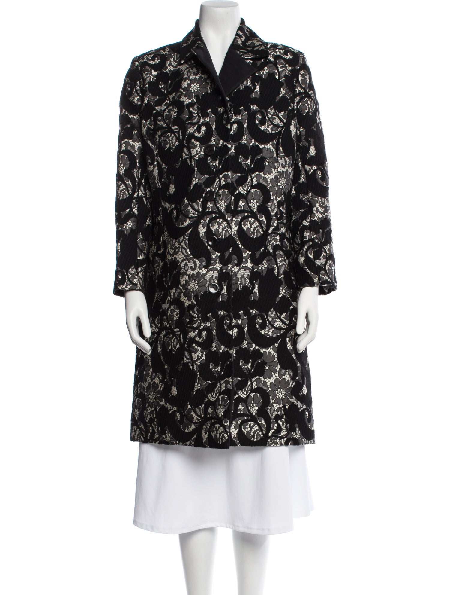 Carolina Herrera Floral Print Trench Coat