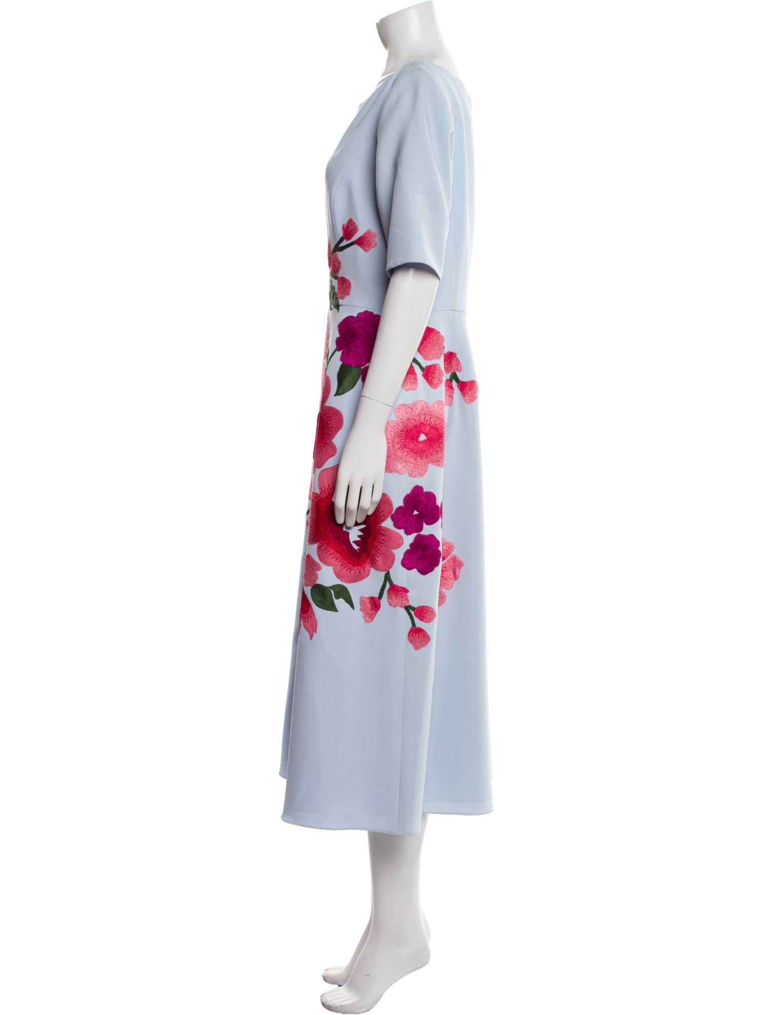 Carolina Herrera Floral Print Long Dress