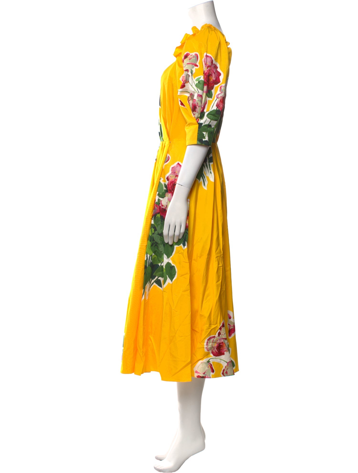 Carolina Herrera Floral Print Midi Length Dress