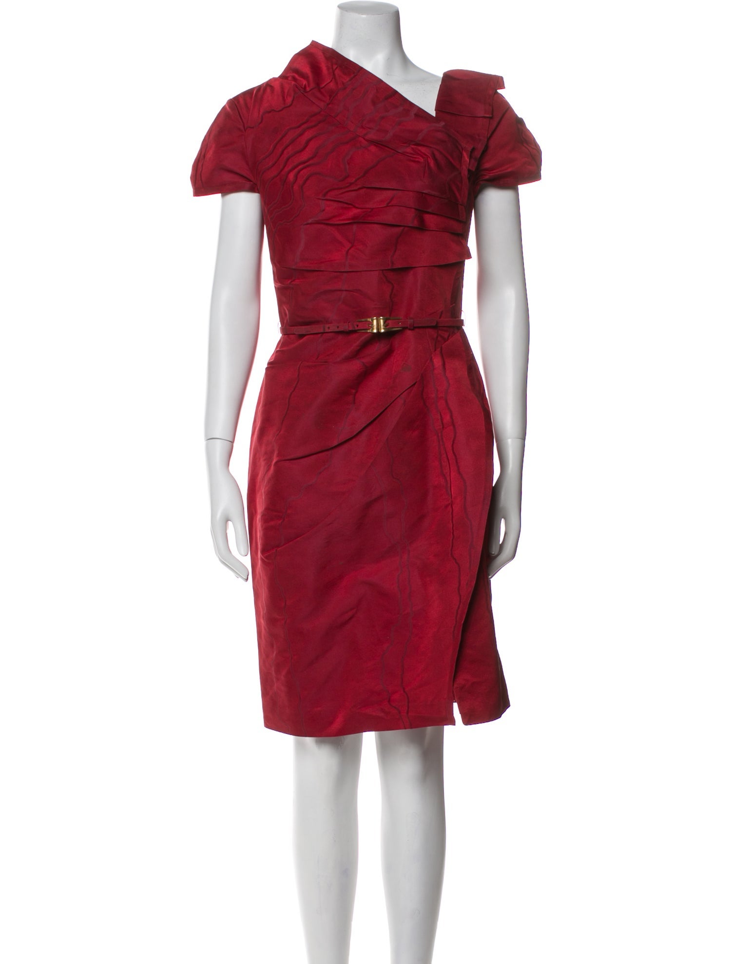 Carolina Herrera Cowl Neck Knee-Length Dress