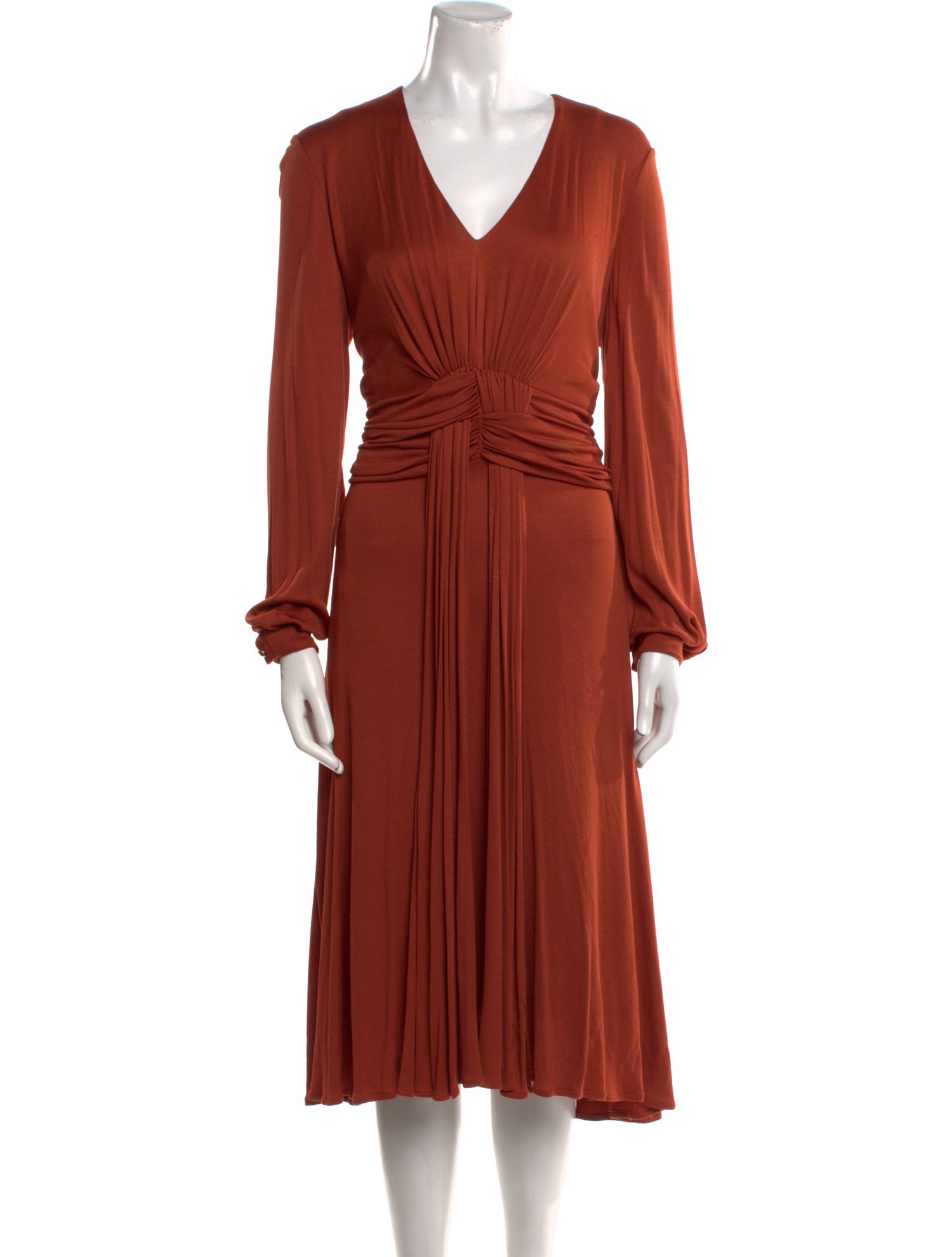 Carolina Herrera V-Neck Knee-Length Dress